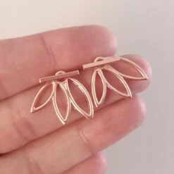 Double Sided Earrings - Silver Earrings - Silver Bar - Silver Leaves - Christmas Gift - Sister - Friend Gift -Jewellery Soldes Boutique il fullxfull.2047333220 fxvs