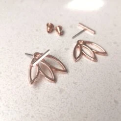 Double Sided Earrings - Silver Earrings - Silver Bar - Silver Leaves - Christmas Gift - Sister - Friend Gift -Jewellery Soldes Boutique il fullxfull.2047333358 2mff