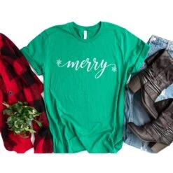 Christmas T Shirts, Merry Shirt, Religious Christmas Shirts For Women, Cute Womens Christmas T Shirt, Merry And Bright Tee, Holiday T-shirt -Jewellery Soldes Boutique il fullxfull.2054870216 63ue