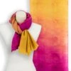 Hot Pink Ombre Painted Scarf, Pashmina Shawl Gift For New Mom, Gift Idea For Women, Colourful Christmas Gift, Bridesmaid Gift Wool Scarf