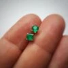 Tiny Green Onyx Stud Earrings, Emerald Green Gemstone Studs In Sterling Silver Or Gold Filled, Christmas Gift For Her, Stocking Filler