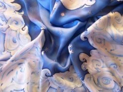 Christmas Silk Scarf Handpainted 36x36 Inches, Blue Head Scarf Silk, Neck Scarf, Gift For Women -Jewellery Soldes Boutique il fullxfull.2084375906 i0b8
