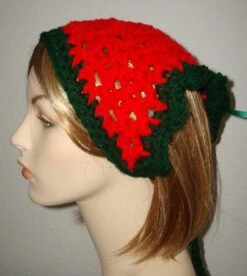 Christmas Fashion V Stitch Style Headscarf/Banadana-w-Bow/Red & Green With Ribbon Bow/Crocheted Head Scarf/Holiday Scarf/Holiday Head Scarf -Jewellery Soldes Boutique il fullxfull.2107208480 fh4y