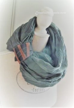 Scarf, Men's Gray Cotton Snood Scarf And Leather Cuff, Modern And Dandy Style, Gift For Him, Christmas Gift For Men. 14 Scarf, Men's Gray Cotton Snood Scarf And Leather Cuff, Modern And Dandy Style, Gift For Him, Christmas Gift For Men. -Jewellery Soldes Boutique il fullxfull.2113909294 4bhh
