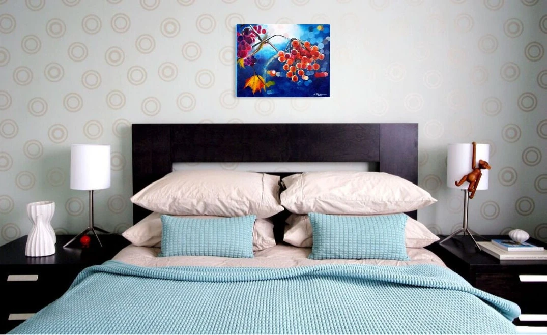 Autumnal Guelder Rose (Viburnum). Christmas Gift. New Year Gift. Home Decor. Gift For Her. Wall Decor. Original Oil Painting On Canvas. 4 Autumnal Guelder Rose (Viburnum). Christmas Gift. New Year Gift. Home Decor. Gift For Her. Wall Decor. Original Oil Painting On Canvas. - Image 2