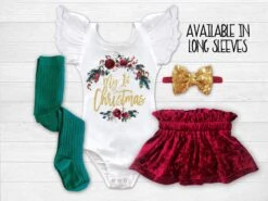 Baby Girl 1st Christmas Outfit First Christmas Dress Newborn Christmas Outfit Infant Christmas Dress 1st Christmas Dress