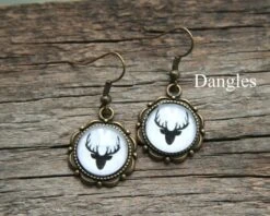 Reindeer Earrings, Christmas Earrings, Christmas Reindeer, Christmas Sweater Pattern, Scandinavian Pattern