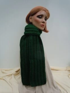 Dark Green Scarf, Hunter Green Scarf, Christmas Green Scarf, Crocheted Scarf