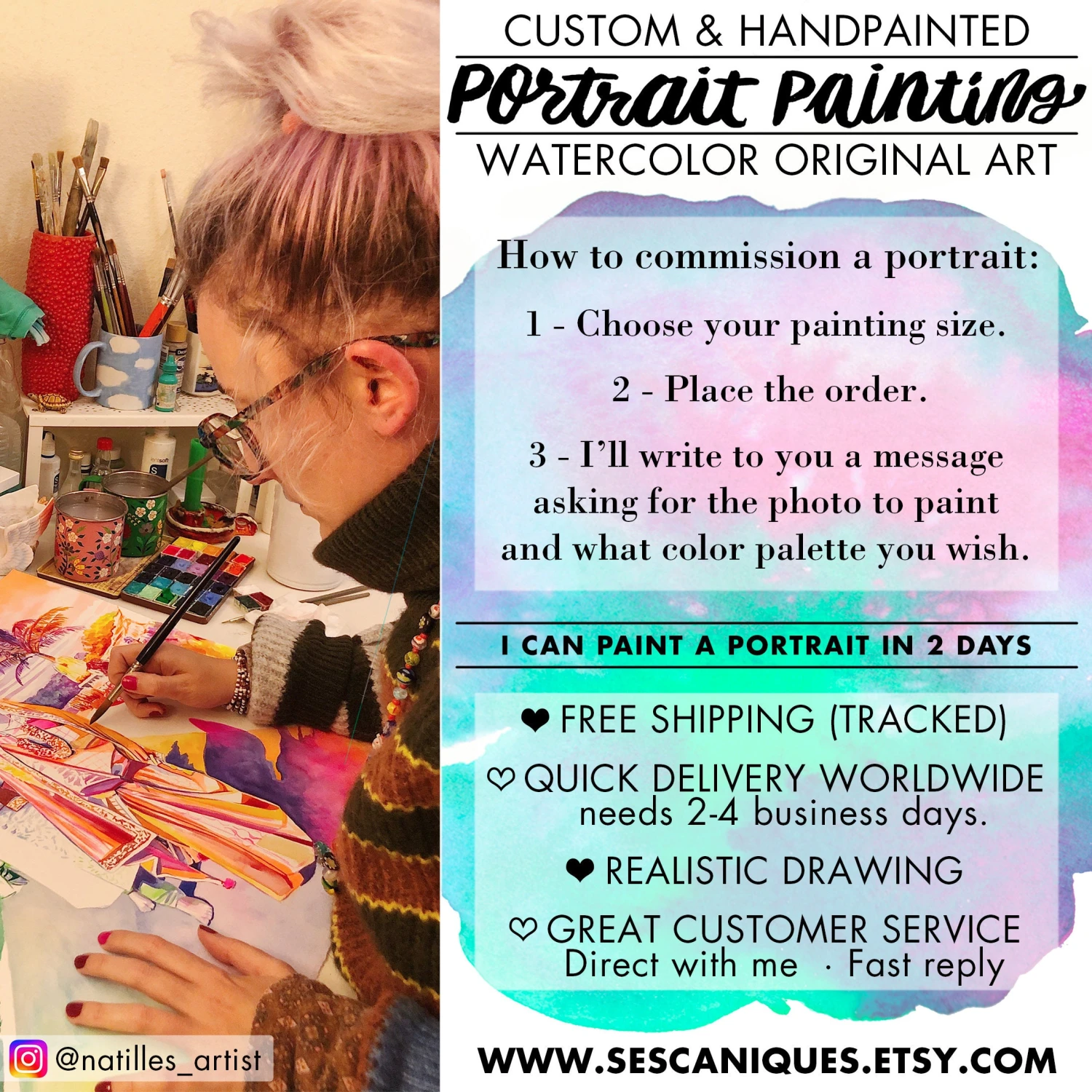 Personalized Boyfriend Christmas Gift, Custom Watercolor Couples Portrait, Husband Gift, Unique Gifts For Men, Xmas Present From Girlfriend 5 Personalized Boyfriend Christmas Gift, Custom Watercolor Couples Portrait, Husband Gift, Unique Gifts For Men, Xmas Present From Girlfriend - Image 3