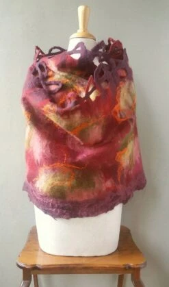 Felted Scarf, Hand Felted Scarf, Wool Shawl, Boho Pashmina, Wool Stole, Barn Wedding, Festival Wedding, Felt Art, Christmas Gift -Jewellery Soldes Boutique il fullxfull.2193342787 5l60
