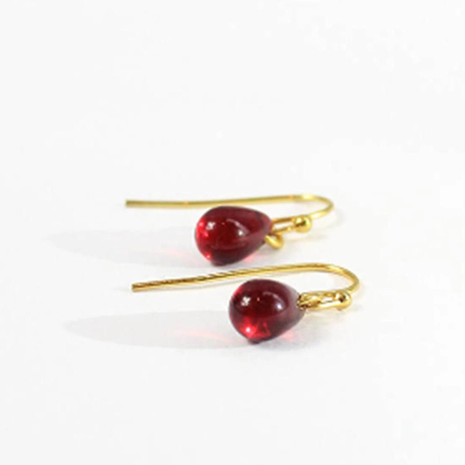 14k Gold Earrings Dangle - Ruby Jewelry Gift For Daughter - Christmas Gift - Small Red Earrings - Tiny Ear Bridesmaid Earrings Gifts For Her 3 14k Gold Earrings Dangle - Ruby Jewelry Gift For Daughter - Christmas Gift - Small Red Earrings - Tiny Ear Bridesmaid Earrings Gifts For Her