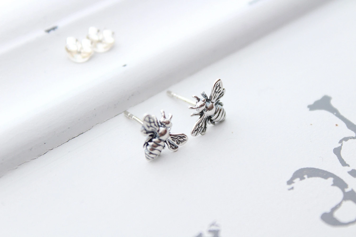 Honey Bee Earrings Studs , Bumble Bee Stud Earrings Silver Bee Ear Studs, Christmas Gift 7 Honey Bee Earrings Studs , Bumble Bee Stud Earrings Silver Bee Ear Studs, Christmas Gift - Image 5