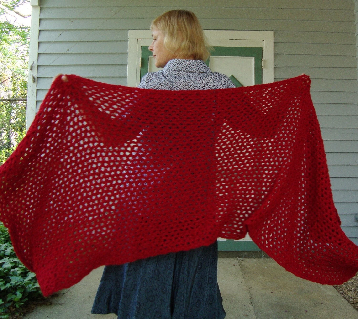 Crochet Shawl Red, Shawls And Wraps, Best Friend Gift, Crocheted Shawls, Christmas Shawl, Friendship Shawl, Gift For Mom, Gifts For Her 4 Crochet Shawl Red, Shawls And Wraps, Best Friend Gift, Crocheted Shawls, Christmas Shawl, Friendship Shawl, Gift For Mom, Gifts For Her - Image 2