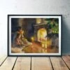Fireplace Watercolor Painting - Christmas Family Watercolor - Fireside Painting - Warm Watercolor -Jewellery Soldes Boutique il fullxfull.2244965119 s07k