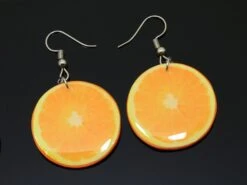 Orange Slice Earrings Fruit Polymer Clay Epoxy Resin Bright Jewelry Gift Christmas Foodie Tropical Jewellery Clementine Tangerine Mandarine -Jewellery Soldes Boutique il fullxfull.2294332204 borf
