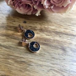 Earrings Heart, Black, Hollow, Punched Out Heart, Round, Rose Gold, Rhinestone Jewelry, Girlfriend Gift, Christmas Gift, Mother Daughter Jewelry -Jewellery Soldes Boutique il fullxfull.2321271239 oiy0