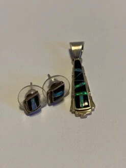 Navajo Multi Stone Sterling Earrings Opals Jet 925 Silver Vintage Southwestern Native American Jewelry Christmas Birthday Graduation Gift -Jewellery Soldes Boutique il fullxfull.2344378641 d042