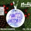 Dye Sublimation Round Aluminum Christmas Ornament Mockup | Add Your Own Image And Background