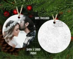 Dye Sublimation Round Aluminum Christmas Ornament Mockup | Add Your Own Image And Background -Jewellery Soldes Boutique il fullxfull.2428489766 t9ao