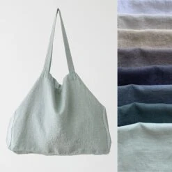Heavy Linen Bag In Various Colors, Linen Market Bag, Linen Hand Bag, Linen Shopping Bag, Washed Linen Bag. READY TO SHIP. Christmas Gift