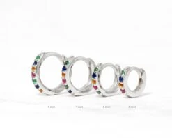 Multicolored Huggie Hoop Earrings • Christmas Earrings • Gold Conch Hoop • Cartilage Hoop • Holiday Hoop Earrings • Tragus • Rainbow Earring -Jewellery Soldes Boutique il fullxfull.2471114362 55sz