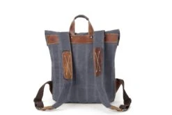 Thames Grey Canvas Backpack | Durable Leather Rucksack | Modern 17in Laptop Bag | Aesthetic Large Travel Bag | Unisex Christmas Gift -Jewellery Soldes Boutique il fullxfull.2506051224 61ag