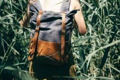 Thames Grey Canvas Backpack | Durable Leather Rucksack | Modern 17in Laptop Bag | Aesthetic Large Travel Bag | Unisex Christmas Gift -Jewellery Soldes Boutique il fullxfull.2506056114 m0k8