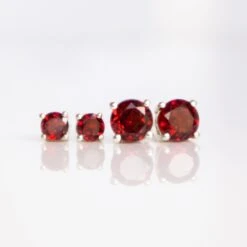 Garnet Stud Earrings, January Birthstone Jewellery, Christmas Gifts For Her, Gemstone Stud Earrings In Gold & Sterling Silver -Jewellery Soldes Boutique il fullxfull.2517299196 qtvj