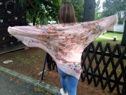 Pink Printed Scarf. Sheer Head Bohemian Autumn Bridesmaid Modern Wing Floral Scarf. Christmas Gift. -Jewellery Soldes Boutique il fullxfull.2529174717 bhj4