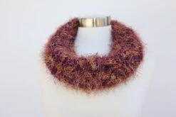 Winter Chunky Knit Scarf In Purple & Maroon Metallic Colors For Holidays. Textured Fuzzy Scarf. Bohemian Style Scarf. Christmas Gift For Her -Jewellery Soldes Boutique il fullxfull.2529485863 k6ca