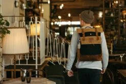 Taw Wax Canvas Backpack | Waxed Canvas Vintage Leather Rolltop Backpack | Canvas Rucksack | Wax Canvas Bag Black | Christmas | Gift