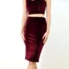 VELVET PENCIL SKIRT | Red Velvet Panelled Pencil Skirt With High Waist. Mid-Length Bodycon Stretch Velvet Skirt, Christmas Party Skirt -Jewellery Soldes Boutique il fullxfull.2566888077 sifu