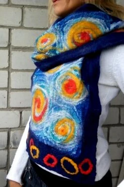 Van Gogh Scarf, Nuno Felted, Wool Winter Scarf, Hand Painted Silk, Art Scarf, Merino Wool, Soft Scarf, Christmas Present, Gift For Friend, 17 Van Gogh Scarf, Nuno Felted, Wool Winter Scarf, Hand Painted Silk, Art Scarf, Merino Wool, Soft Scarf, Christmas Present, Gift For Friend, -Jewellery Soldes Boutique il fullxfull.2573185076 vxws