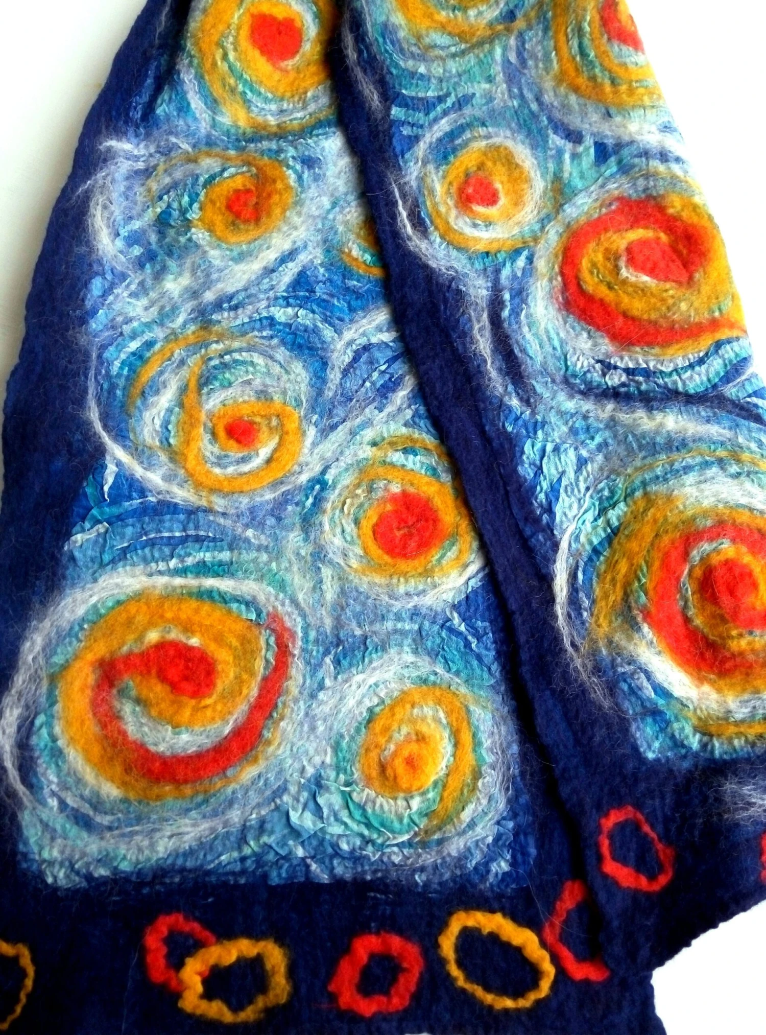 Van Gogh Scarf, Nuno Felted, Wool Winter Scarf, Hand Painted Silk, Art Scarf, Merino Wool, Soft Scarf, Christmas Present, Gift For Friend, 3 Van Gogh Scarf, Nuno Felted, Wool Winter Scarf, Hand Painted Silk, Art Scarf, Merino Wool, Soft Scarf, Christmas Present, Gift For Friend,