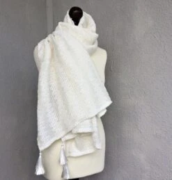Winter Bridal Shawl, Wedding Oversize Wrap, Sequined Bridal Coverup, Ivory Textured Scarf, Women Tassel Stole, Bridesmaid Christmas Gift -Jewellery Soldes Boutique il fullxfull.2577842877 g4nc