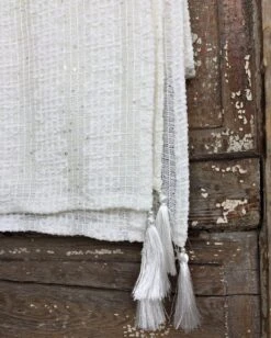 Winter Bridal Shawl, Wedding Oversize Wrap, Sequined Bridal Coverup, Ivory Textured Scarf, Women Tassel Stole, Bridesmaid Christmas Gift -Jewellery Soldes Boutique il fullxfull.2577844295 ljvt