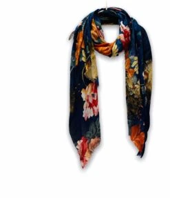 Vintage Peony Flowers Blue Cotton Scarf/Spring Summer Autumn Scarf/Gifts For Her/Scarf Women/Gifts For Mom/Christmas Gifts/Birthday Gifts -Jewellery Soldes Boutique il fullxfull.2587191004 bmnt