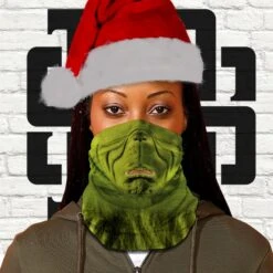 Face Mask Christmas Grumpy PPE Tubular Bandana Neck Warmer Snood Scarf Multi Purpose Use Head Wrapping Paper Gift Festive Winter Pattern -Jewellery Soldes Boutique il fullxfull.2594847346 tev0