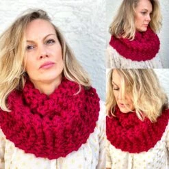 Outlander Cowl, Infinity Scarf In Christmas Red, Chunky Hand Knitted Shoulder Cape, Neck Warmer, Christmas Gift, Outlander Gifts -Jewellery Soldes Boutique il fullxfull.2598189660 omn0