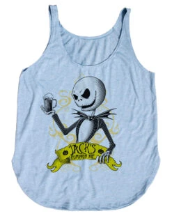 Nightmare Before Christmas Women's Shirt- Jack Skellington Beer Tank Top