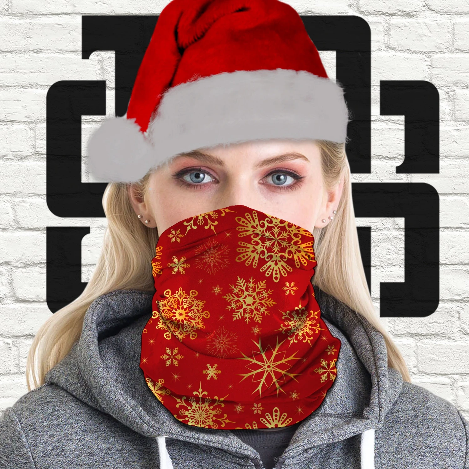 Face Mask Christmas Snow Flakes Pattern PPE Tubular Bandana Neck Warmer Snood Scarf Head Wrap Gift Festive Winter Gift 4 Face Mask Christmas Snow Flakes Pattern PPE Tubular Bandana Neck Warmer Snood Scarf Head Wrap Gift Festive Winter Gift - Image 2