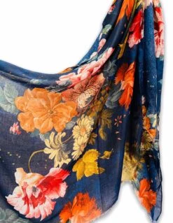 Vintage Peony Flowers Blue Cotton Scarf/Spring Summer Autumn Scarf/Gifts For Her/Scarf Women/Gifts For Mom/Christmas Gifts/Birthday Gifts -Jewellery Soldes Boutique il fullxfull.2634863991 t2cv