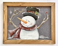 Christmas Snowman On Screen, Original Art
