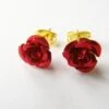 Christmas Gift, Dainty Red Rose Earrings, Studs, Post -Jewellery Soldes Boutique il fullxfull.266291182