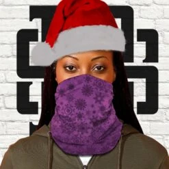 Christmas Face Mask PPE Tubular Bandana Neck Warmer Snood Scarf Biker Multi Purpose Use Head Wrap Gift Snow Flakes Festive Winter Pattern -Jewellery Soldes Boutique il fullxfull.2670723385 aya3
