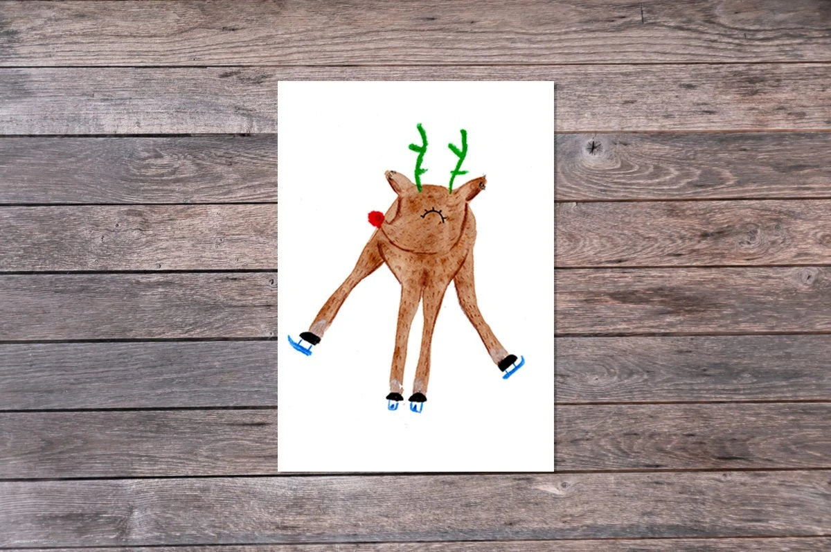 SECONDS SALE A5 Reindeer Christmas Card | Xmas Illustration | Winter | Rudolph | Festive | Snow | Ink | Watercolour | Sale | 5 SECONDS SALE A5 Reindeer Christmas Card | Xmas Illustration | Winter | Rudolph | Festive | Snow | Ink | Watercolour | Sale | - Image 3