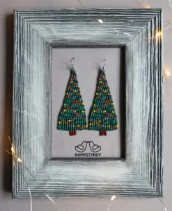 Christmas Tree Beaded Earrings New Year Earrings Green Long Earrings Christmas Gift Seed Bead Earrings Boho Earrings New Year Fringe Earring -Jewellery Soldes Boutique il fullxfull.2681607823 6gk0