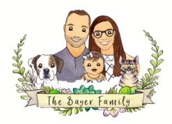 Christmas Gift, Family Portrait, Custom Watercolor, Family Illustration, Wedding Gift, Anniversary Present 17 Christmas Gift, Family Portrait, Custom Watercolor, Family Illustration, Wedding Gift, Anniversary Present -Jewellery Soldes Boutique il fullxfull.2690572088 99yl