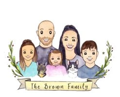 Christmas Gift, Family Portrait, Custom Watercolor, Family Illustration, Wedding Gift, Anniversary Present 20 Christmas Gift, Family Portrait, Custom Watercolor, Family Illustration, Wedding Gift, Anniversary Present -Jewellery Soldes Boutique il fullxfull.2690572652 lm5r