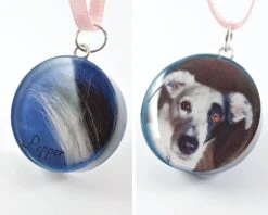 Lock Of Hair And Photo Necklace, Pet Fur Memorial Jewellery, Personalised Round Photo Locket, Pet Loss, Fur Keepsake Pendant Christmas Gift